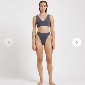 Myra swimwear boa top kahlo bottom medium graphite